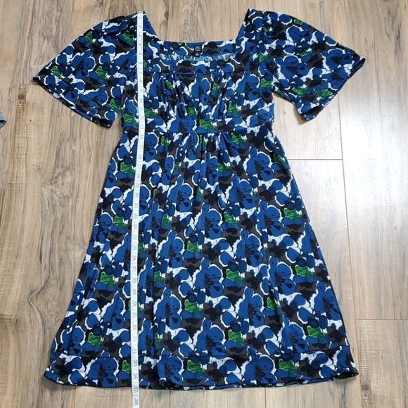 Saks Fifth Ave Blue Brown Pattern Dress - Picture 6 of 14